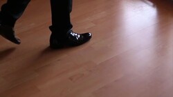 Businessman feet in black boots Stock Footage