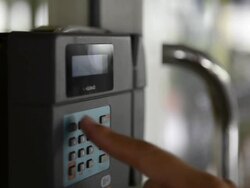 keycard door access control Stock Footage