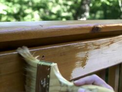 Staining a Deck Stock Footage