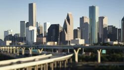 Houston, Texas, USA, highway, city skyline Stock Footage