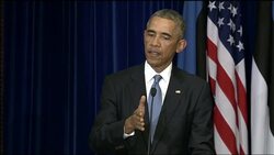 Obama says objective is to "degrade and destroy" Islamic State; comment on Ukraine ceasefire announcement News Clip