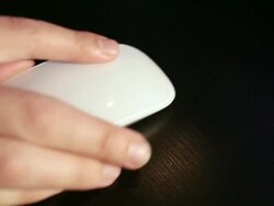 ECU Male fingers moving mouse across desk / Los Angeles, California, United States Stock Footage