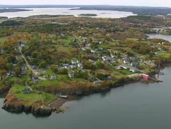 WS AERIAL View of Eastport downtown / Maine, United States Stock Footage