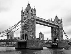 Tower Bridge monochrome Stock Footage