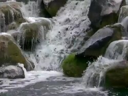 Waikoloa golf course waterfall Stock Footage