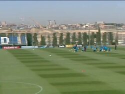Di Maria, Coentrao miss last Real Madrid training Stock Footage
