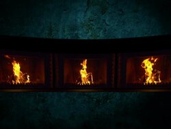 Three sources of fire Stock Footage