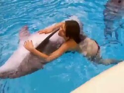Girl and dolphin Stock Footage