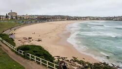 Bondi and Tamarama Beaches Coastal Path in timelapse, Sydney Australia Stock Footage