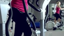 Workout in gym Stock Footage