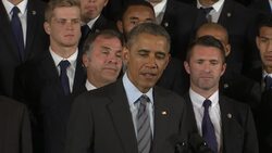 President Barack Obama welcomed the Los Angeles Galaxy and Kings to the White House to honor their championship titles. (Feb. 2) News Clip