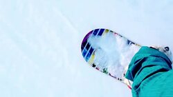 Snowboarding POV Stock Footage