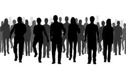 Walking group of people Stock Footage