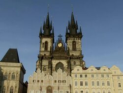 MS View of tyn church / Prague, Hlavni mesto Praha, Czech Republic Stock Footage