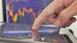Stock Index on digital tablet,Close-up Stock Footage