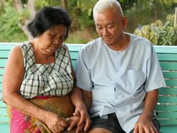 Senior woman massaging Stock Footage