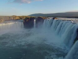 Ice waterfall wide to close up. Iceland Stock Footage