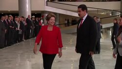 Venezuelan President Maduro hosted by Dilma Rousseff during official visit News Clip