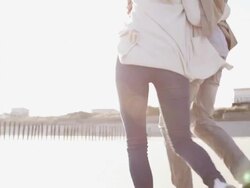 Couple at beach Stock Footage