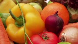 Fresh Vegetables and Fruits Stock Footage