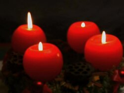 Advent wreath on table Stock Footage