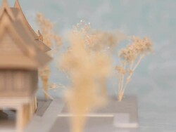 right side : thai house style model Stock Footage