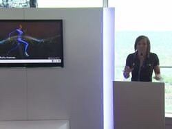 Dame Kelly Holmes talks about how important BT are to the Olympics at the BT and the London 2012 Olympic and Paralympic Games International Media Reception at BT Tower on July 31, 2012 in London, England (Footage by WireImage Video/Getty Images) Stock Footage