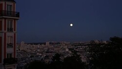 Super moon Paris Stock Footage