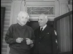 Albert Einstein shakes hands with Indian Prime Minister Jawaharlal Nehru. News Clip