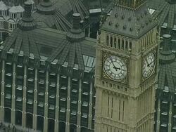 AERIAL CU Big Ben & Houses of Parliament Stock Footage