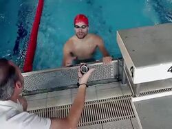 Athlete in water Stock Footage
