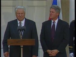 President Clinton and Boris Yeltsin laugh attack News Clip