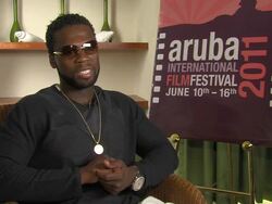 INTERVIEW 50 Cent aka Curtis Jackson on his biggest inspiration, experiences in life and more at the Aruba International Film Festival: Things Fall Apart Interview at Aruba . (Footage by WireImage Video/Getty Images Entertainment Video) Stock Footage