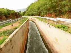 Water stream of dam Stock Footage