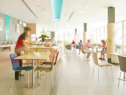 Time lapse of Buffet Line Breakfast in Hotel Restaurant Stock Footage