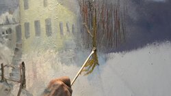 Painting in oils Stock Footage