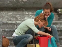 HD: Best Friends Shopping Stock Footage
