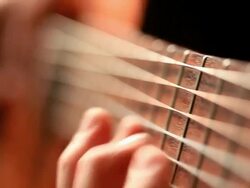 Close up video of guitarists hands macro Stock Footage