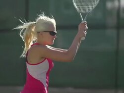 Women playing tennis. - Slow Motion Stock Footage