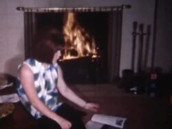 Reading by the Fire 1960's Stock Footage
