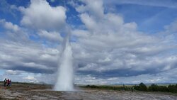 Geyser Eruption with much steam 4K Stock Footage