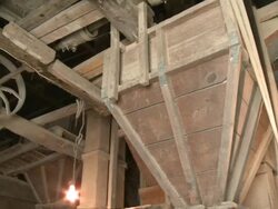 MS PAN Shot of old rice mill in Cheongsando Island / Wandogun, Jeollanam do, South Korea Stock Footage