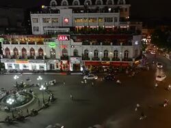 MS T/L View of Central Hanoi at dusk / Hanoi, Vietnam Stock Footage