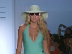 Models walk the runway during the Luxe by Lisa Vogel swimwear 2012 show Stock Footage