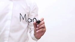 Hand Writing 'Management' Stock Footage