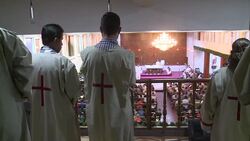 CLEAN : Iraqi Christian refugees celebrate Sunday Mass in Arbil News Clip