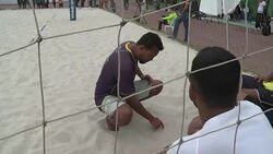 CLEAN : Beach volleyball duo happy to represent Brazil in Rio stadium News Clip