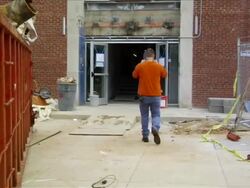 Construction Worker Arrives to Work at Dawn Stock Footage