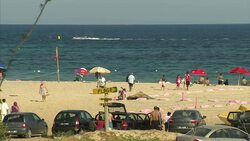 Tourists On Beach In Hammamet News Clip