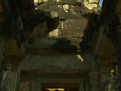 Tilt Down Shot Budhha Angkor Wat Siem Reap Cambodia Stock Footage